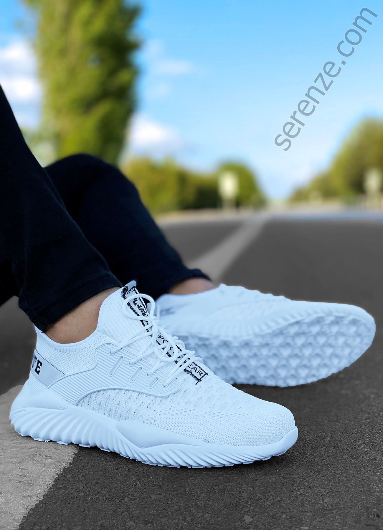 Beyaz Triko Erkek Spor Ayakkabı 