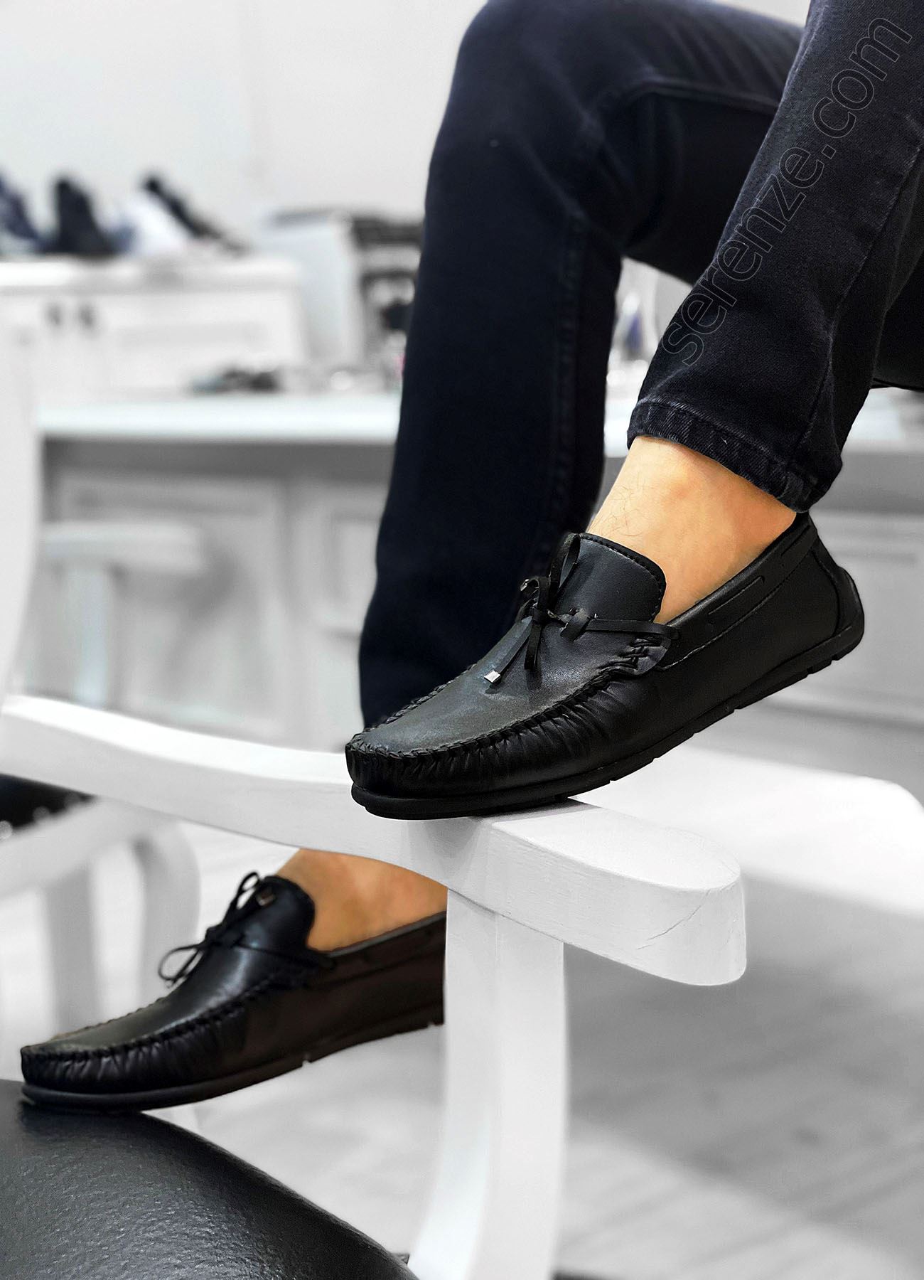 Siyah Püsküllü Erkek Loafer Ayakkabı