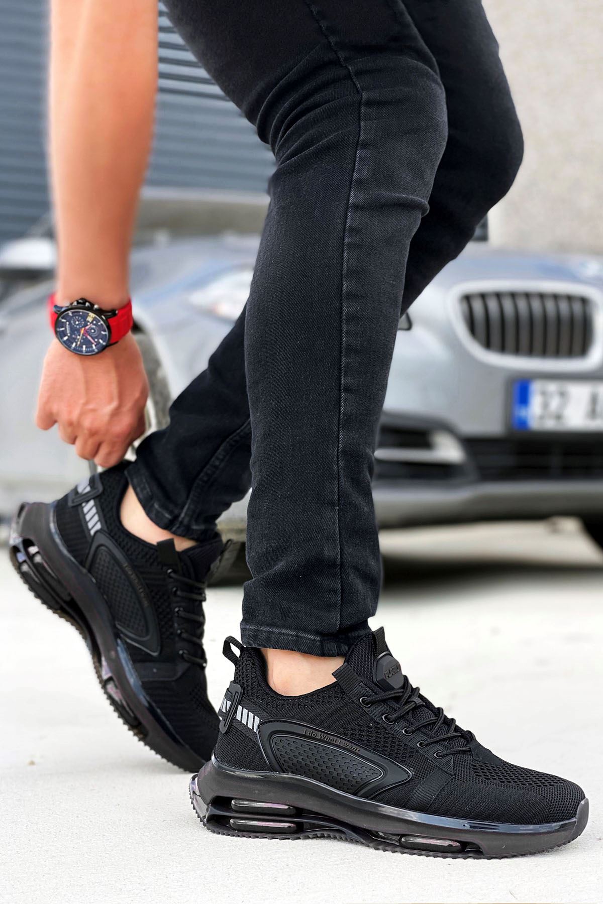 Siyah Aqua Taban Triko Erkek Günlük Spor Ayakkabı
