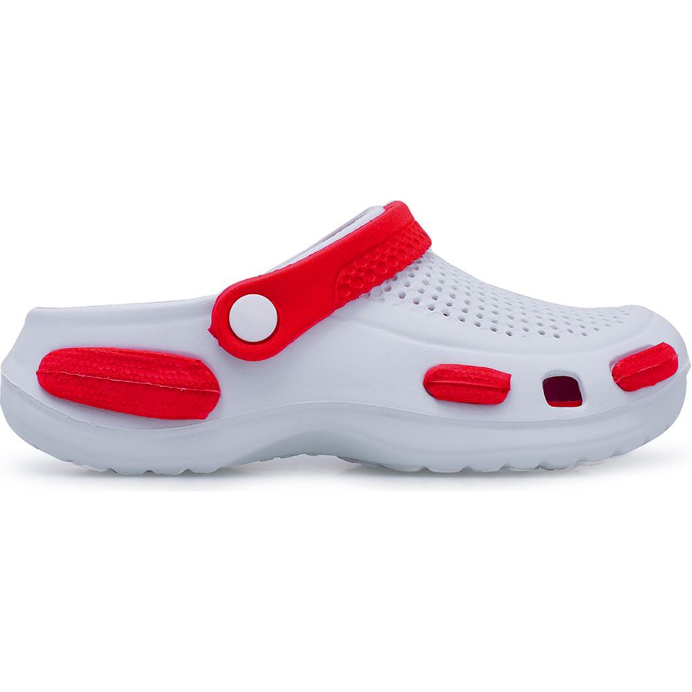 Beyaz Kırmızı Ortopedik Unisex Sandalet / Terlik