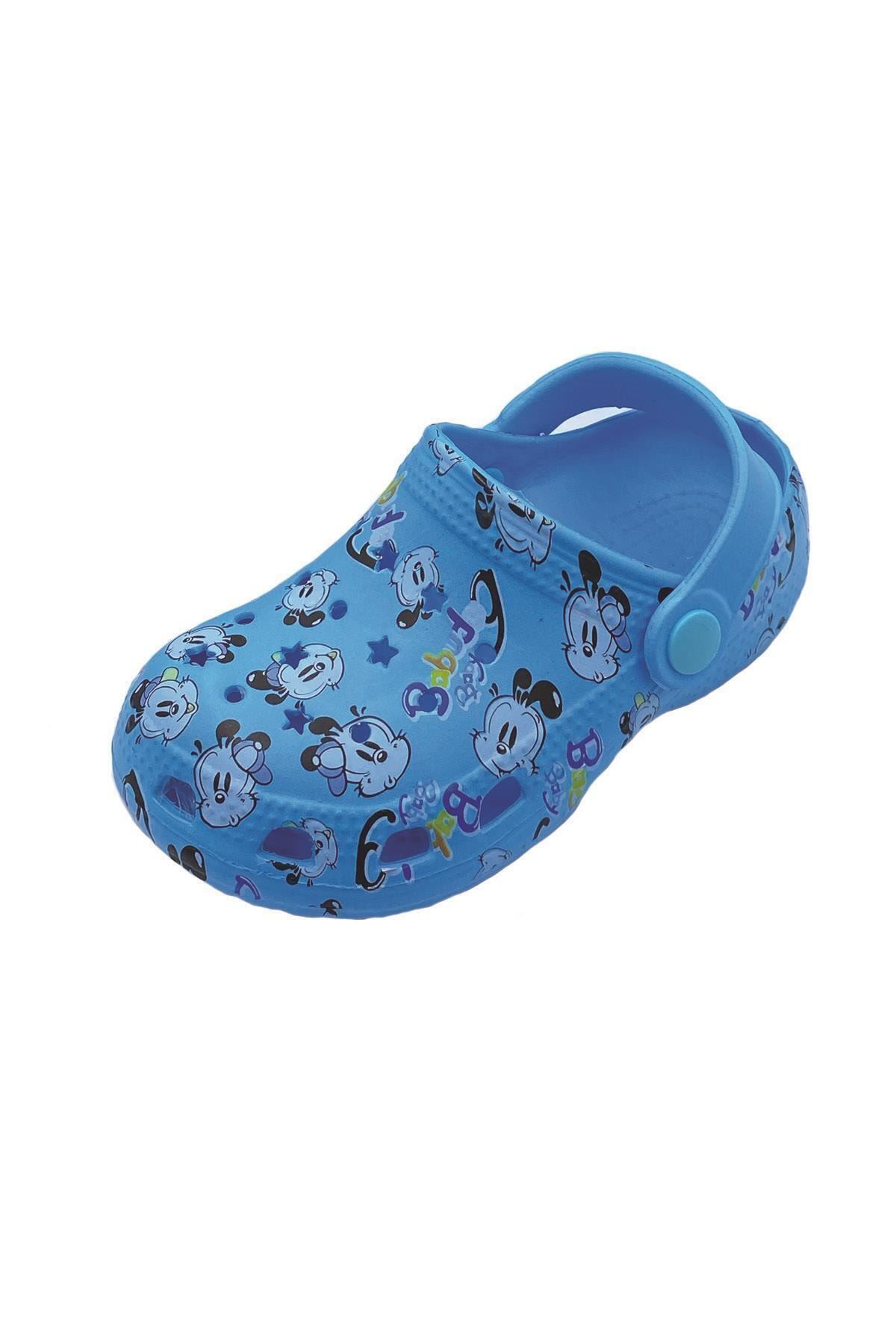 Mavi Baskılı Ortopedik Unisex Sandalet/Terlik