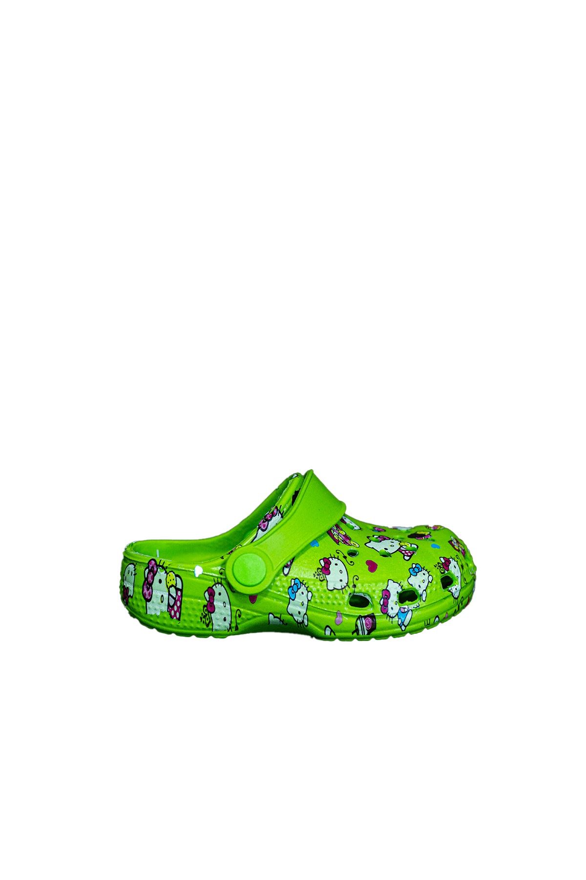 Yeşil Kedi Baskılı Ortopedik Unisex Sandalet/Terlik
