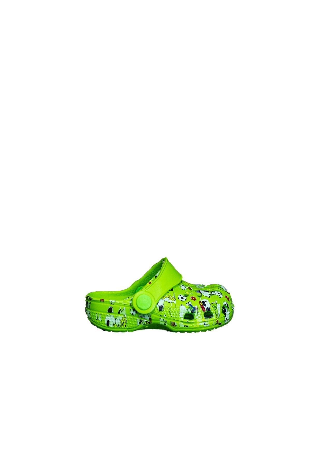Yeşil Hayvan Baskılı Ortopedik Unisex Sandalet/Terlik