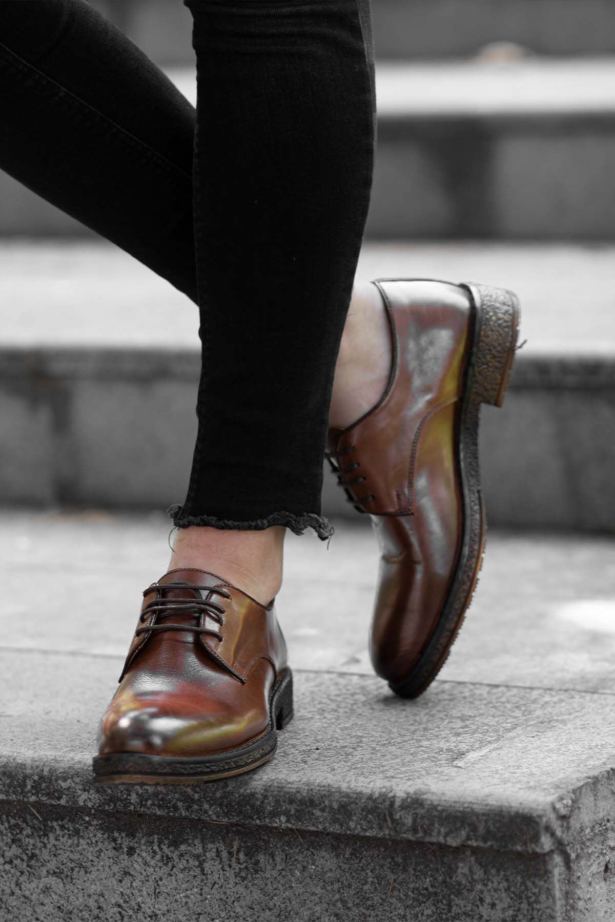 Taba Hakiki Deri Desen Taban Erkek Klasik Ayakkabı