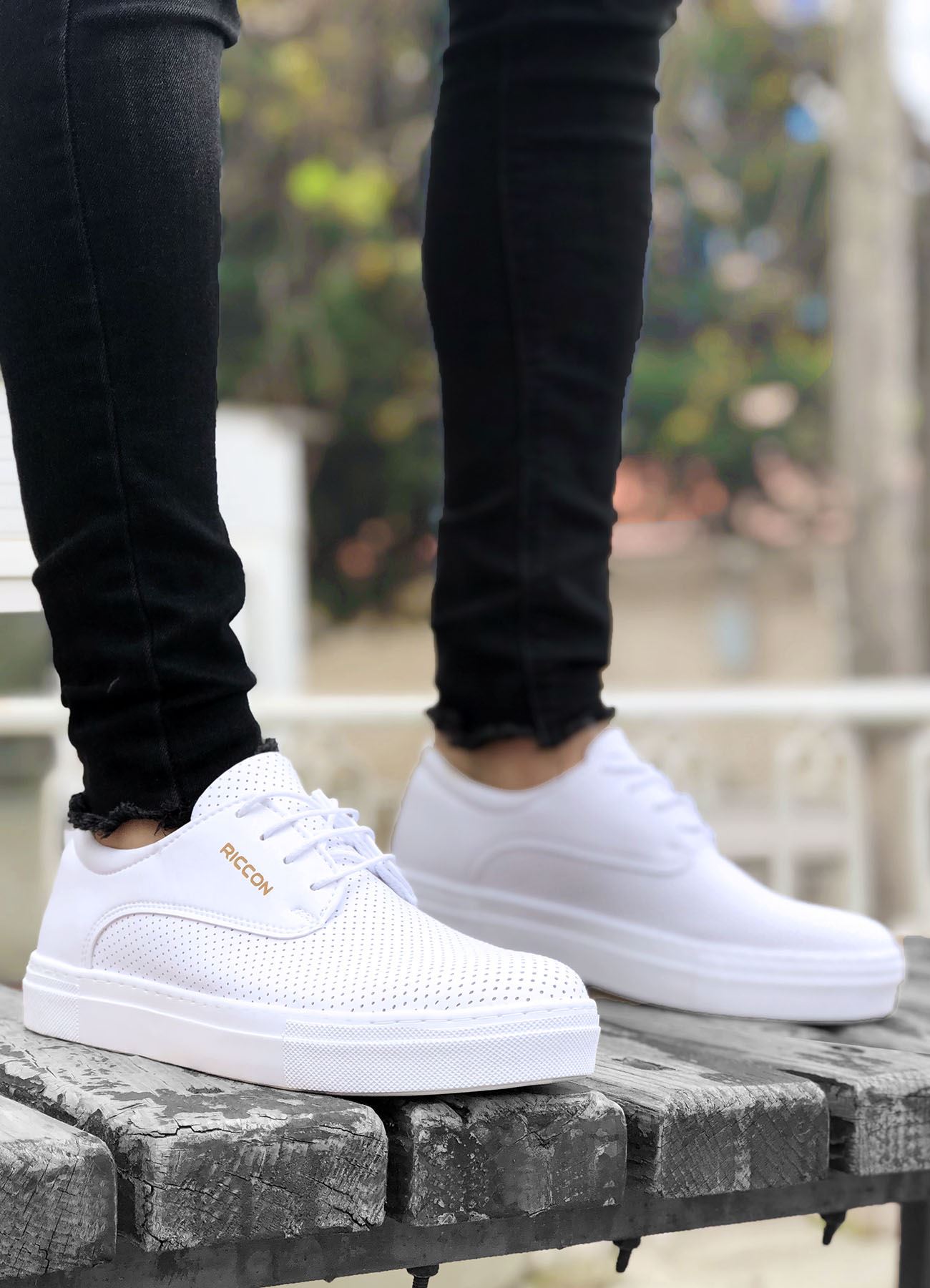 Beyaz Delikli Klasik Tarz Erkek Günlük Ayakkabı