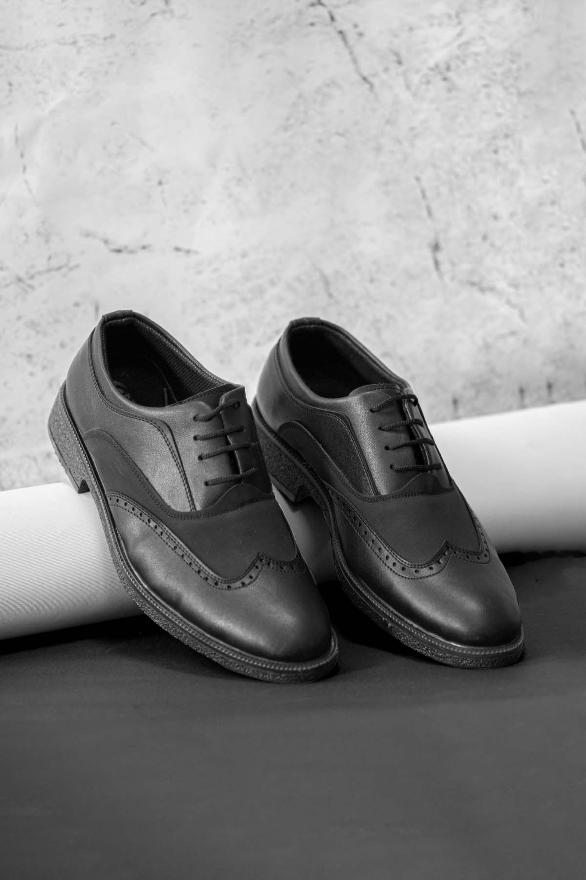 Siyah Klasik Deri Tarz Erkek Günlük Ayakkabı