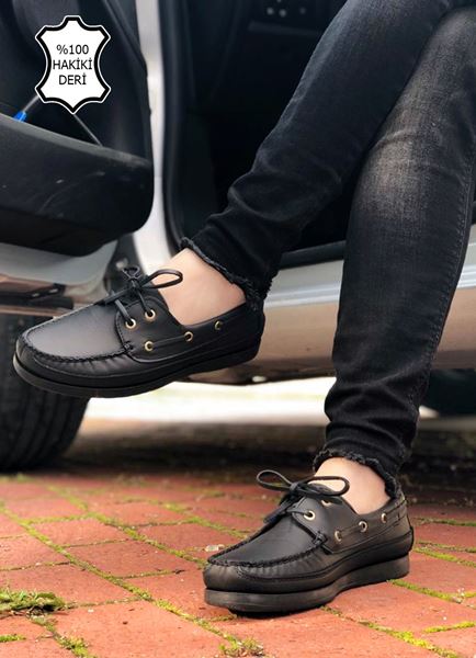 Siyah Klasik Hakiki Deri Erkek Ayakkabı