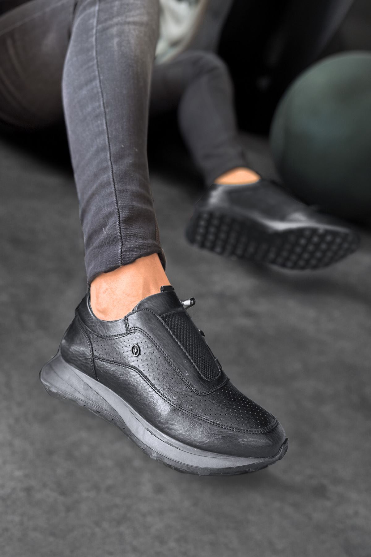 Siyah Franco Bağcıksız Erkek Spor Ayakkabı