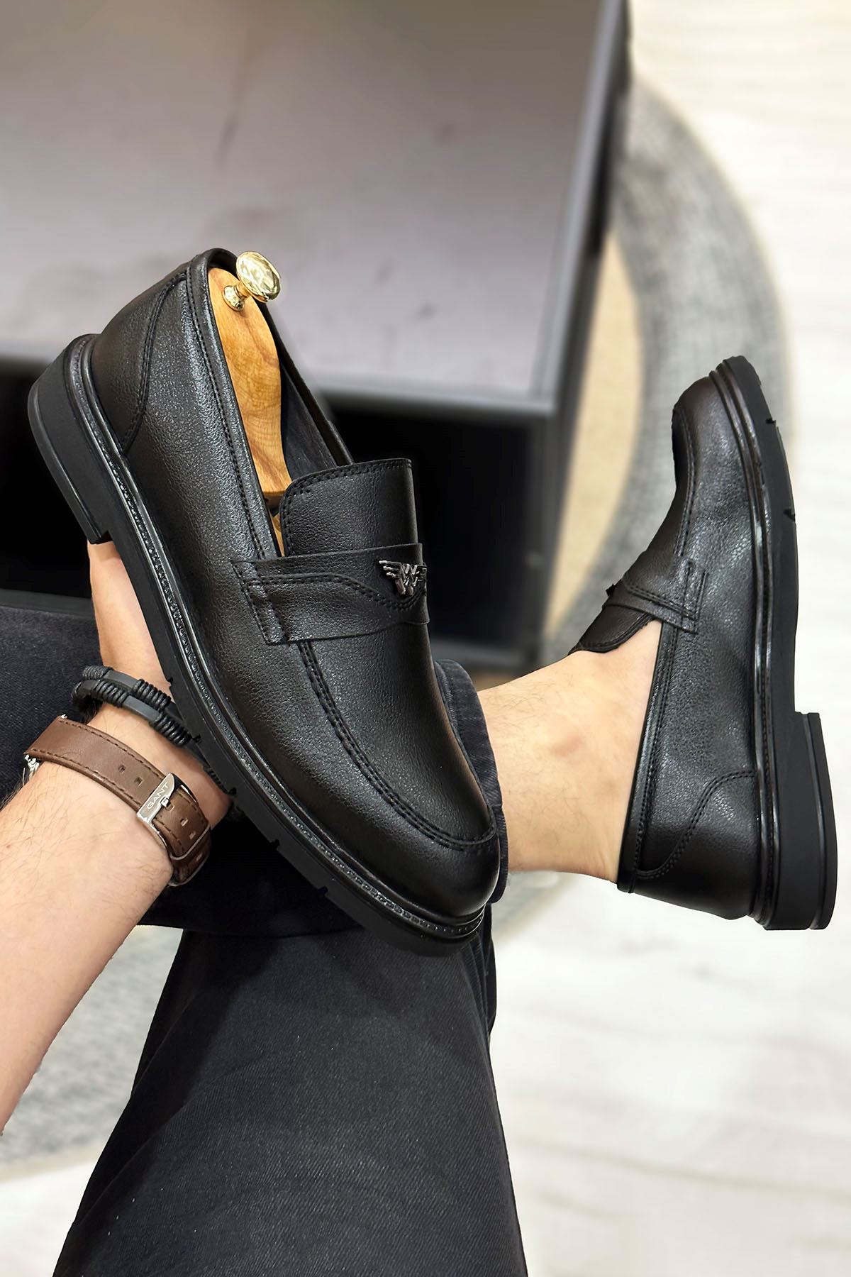 Siyah Armalı Erkek Klasik Ayakkabı