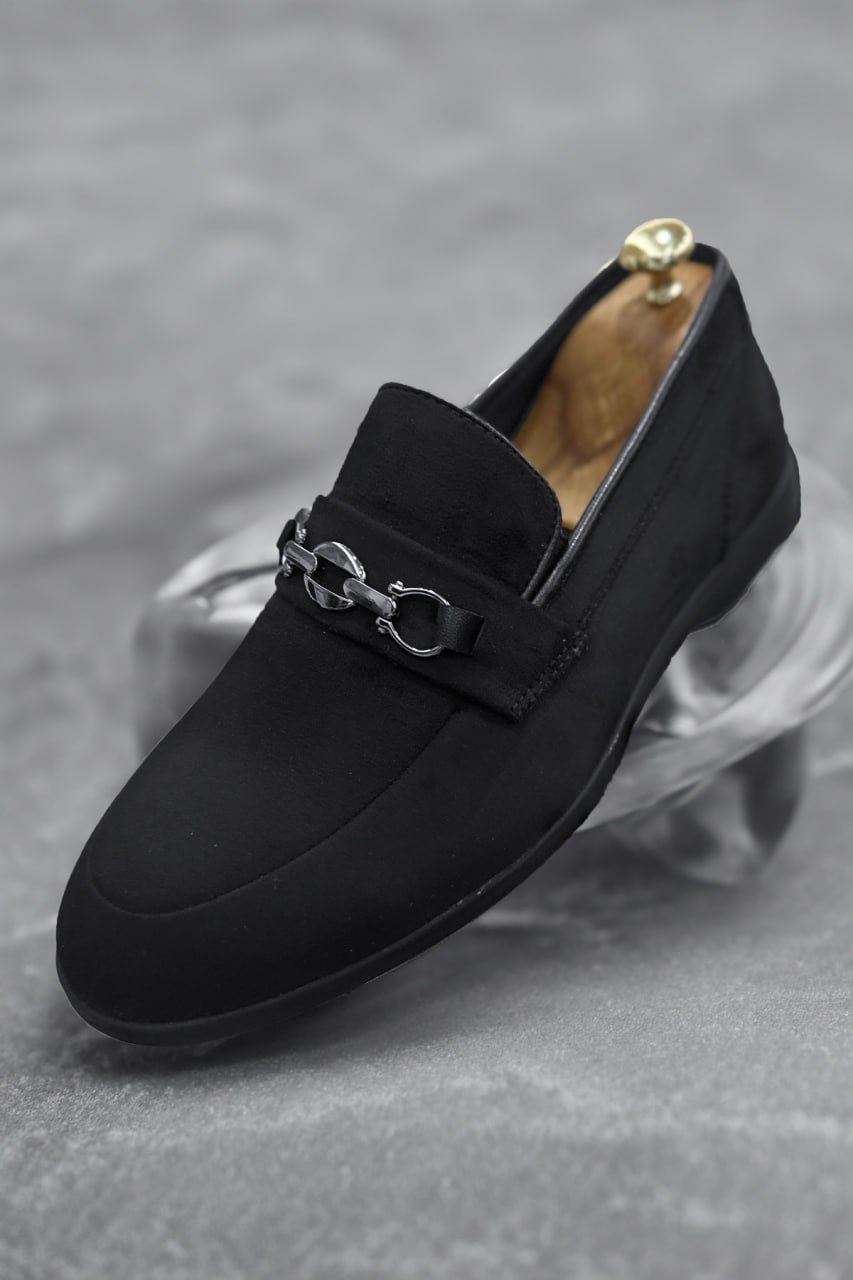 Siyah Süet Tokalı Erkek Klasik Ayakkabı