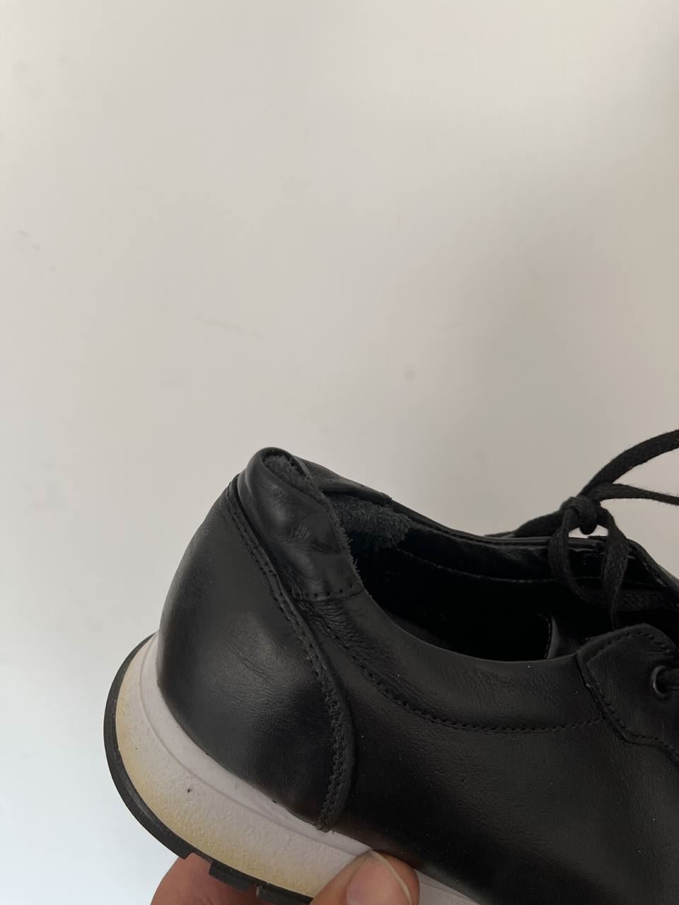 Siyah Beyaz Hkki Deri Spor Ayakkabı 40 Numara