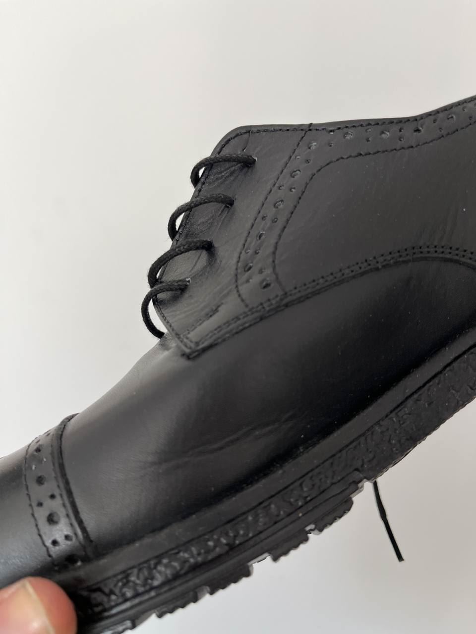 Siyah Hkki Deri Desenli Erkek Klasik Ayakkabı 41 Numara