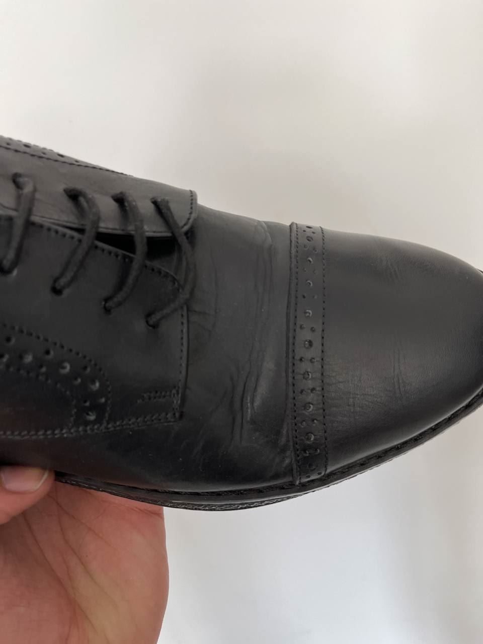 Siyah Hkki Deri Desenli Erkek Klasik Ayakkabı 42 Numara