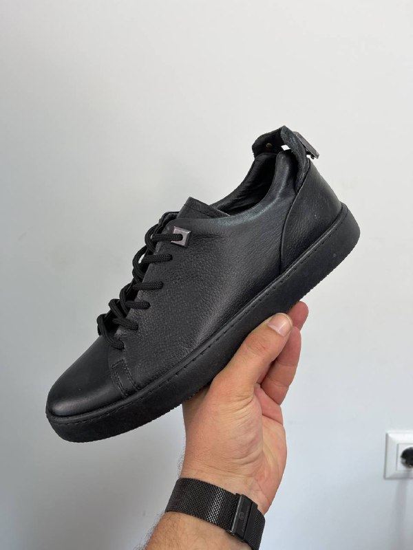 Hkki Deri Bağcıklı Siyah Günlük Spor Erkek Ayakkabı  -40