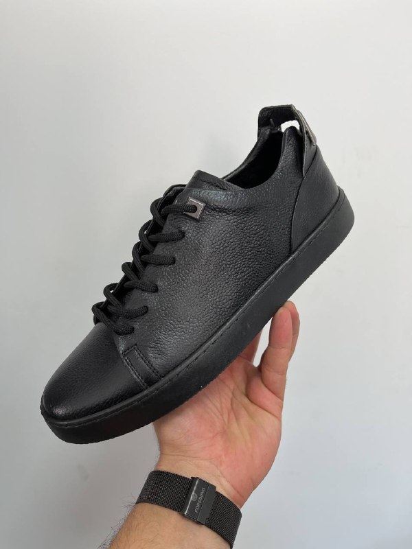 Hkki Deri Bağcıklı Siyah Günlük Spor Erkek Ayakkabı -40