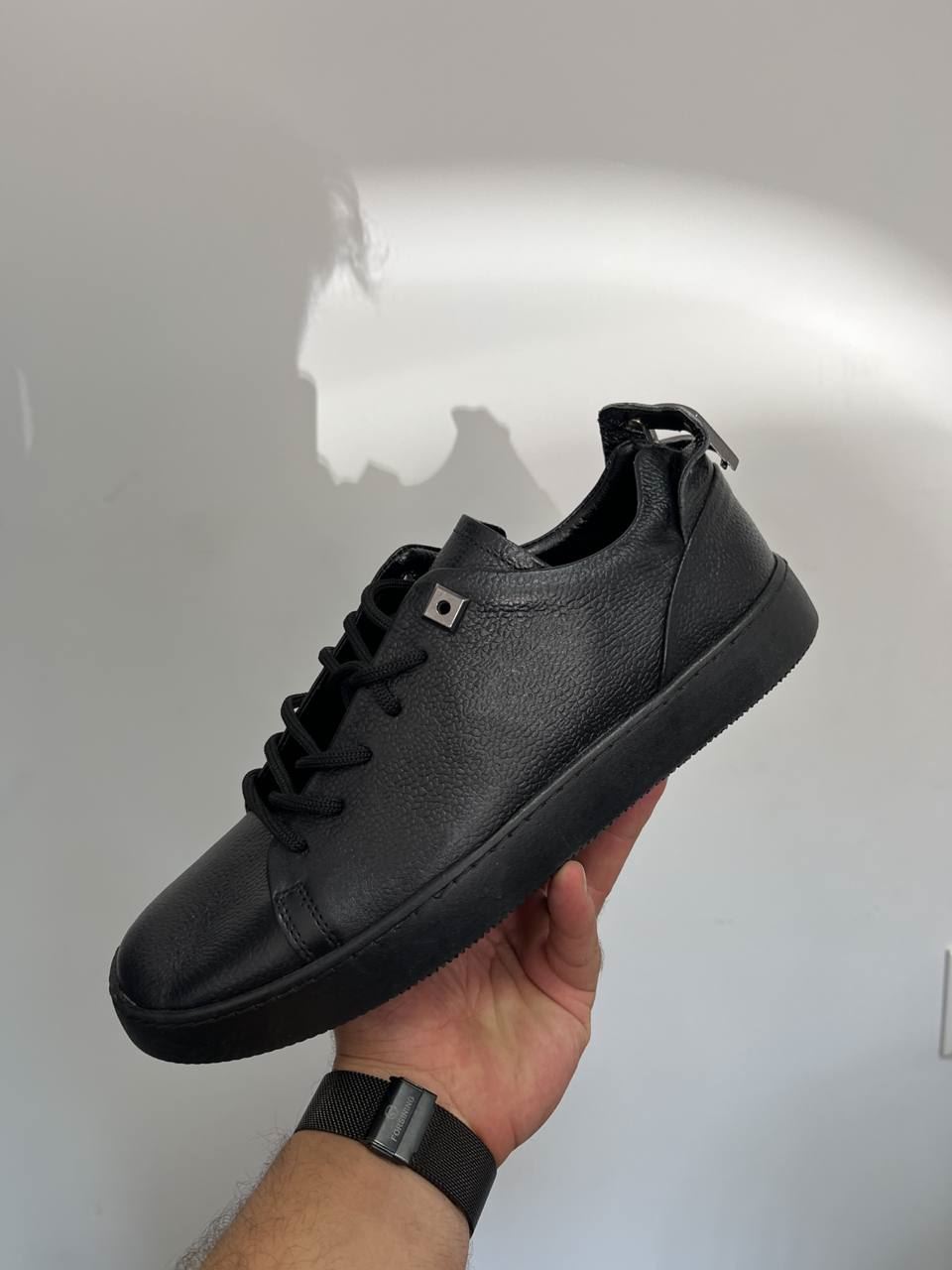Hkki Deri Bağcıklı Siyah Günlük Spor Erkek Ayakkabı 40