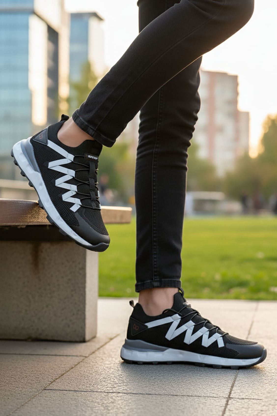 Siyah Gri Erkek Spor Ayakkabı