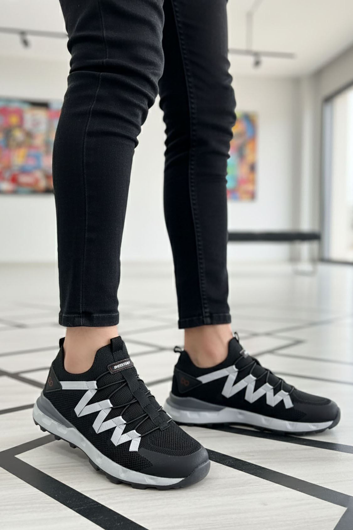 Siyah Gri Erkek Spor Ayakkabı