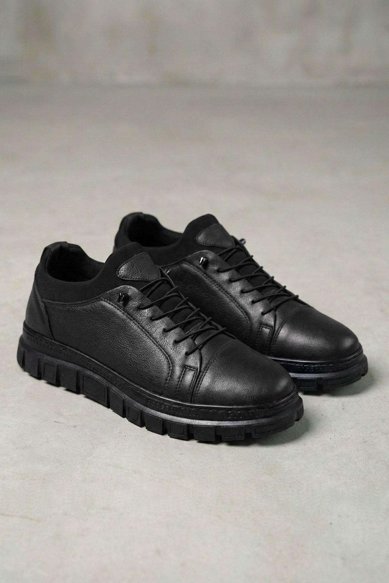 Siyah Easy Hakiki Deri Kolay Giyim Siyah Erkek Ayakkabı