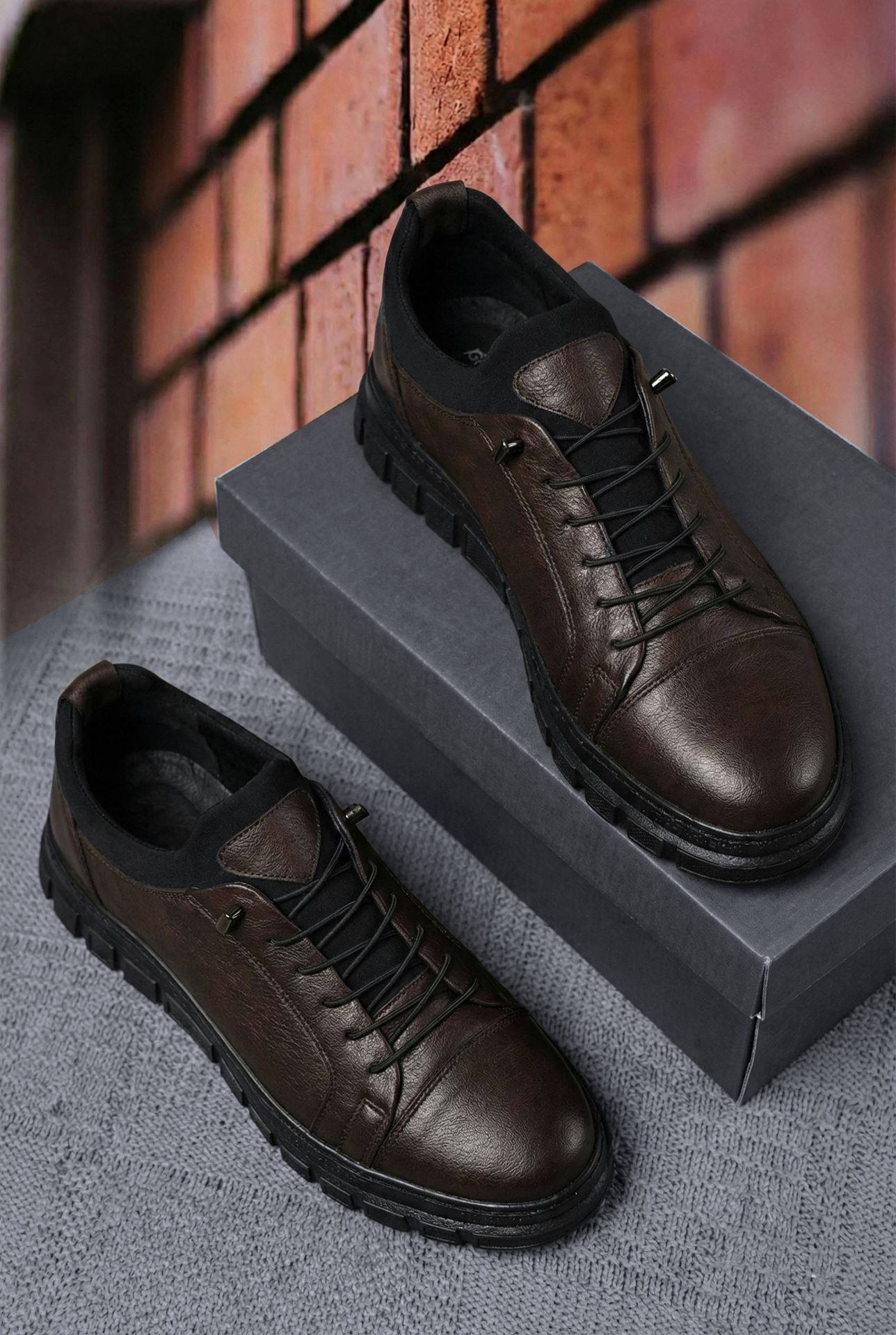 Kahve Easy Hakiki Deri Kolay Giyim Siyah Erkek Ayakkabı