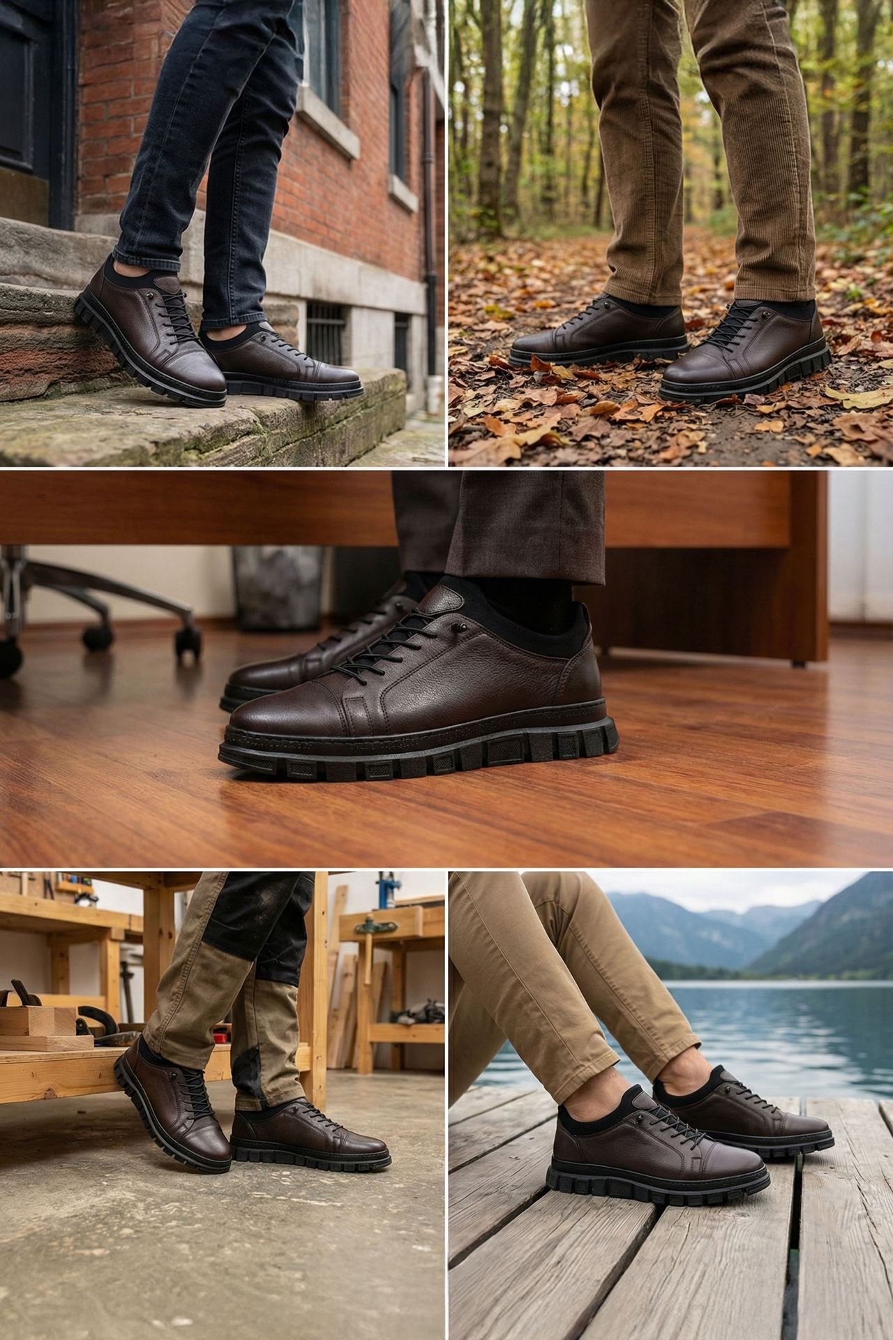 Kahve Easy Hakiki Deri Kolay Giyim Siyah Erkek Ayakkabı