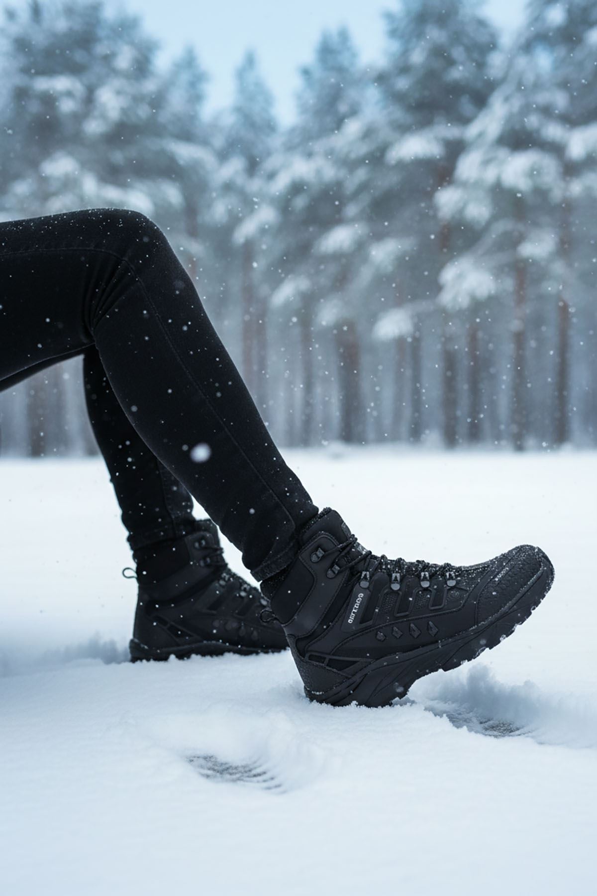 Siyah Füme Su Geçirmez Erkek Trekking Bot