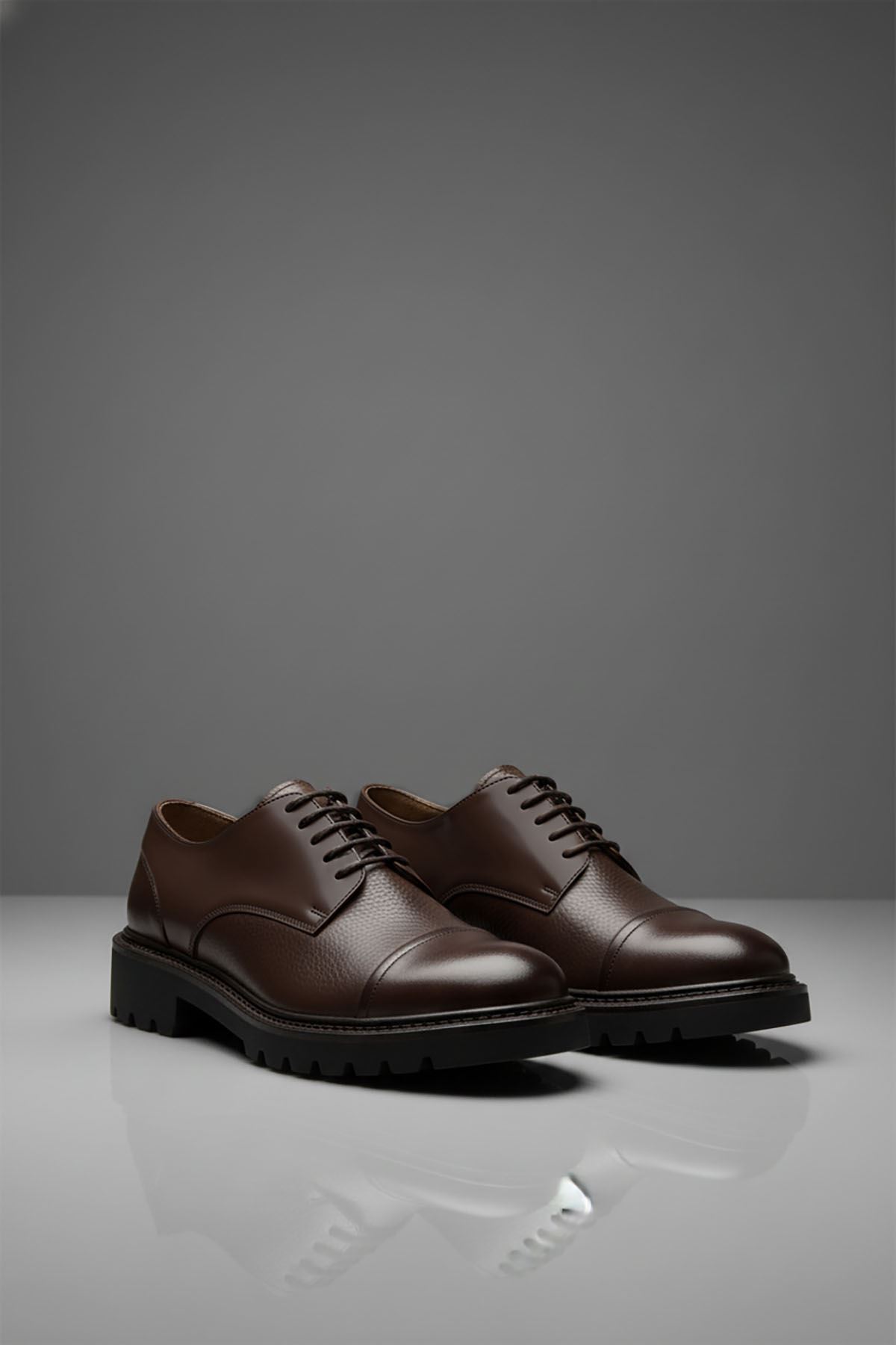 Kahve Desenli Hakiki Deri Erkek Klasik Ayakkabı