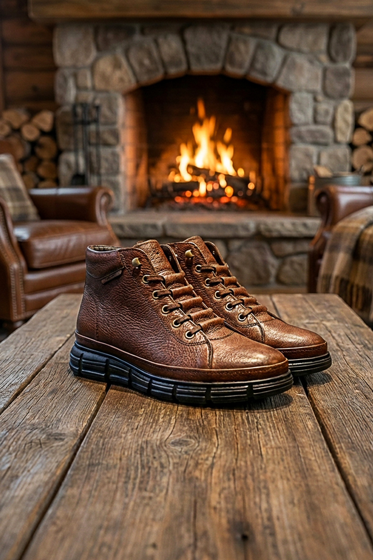 Taba Lastikli Kısa Hakiki Deri Klasik Bot