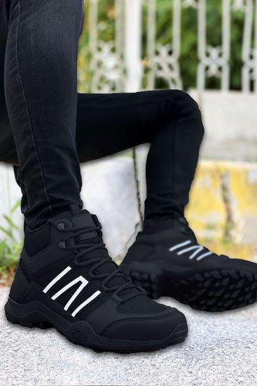 Siyah Beyaz Outdoor Trekking Erkek Spor Bot -kapalı