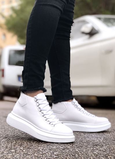 Bot model Yüksek Taban Beyaz Ayakkabı