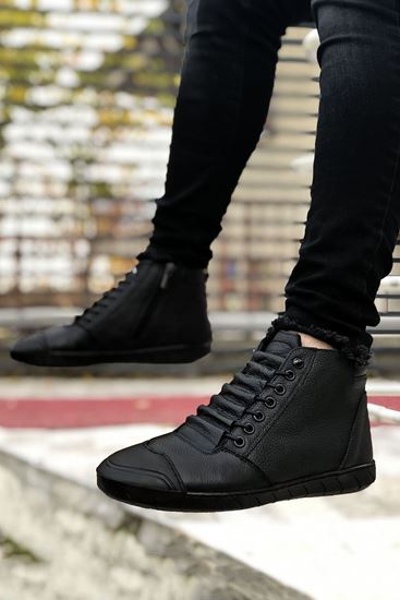 Siyah Çarık Model Hakiki Deri Erkek Bot