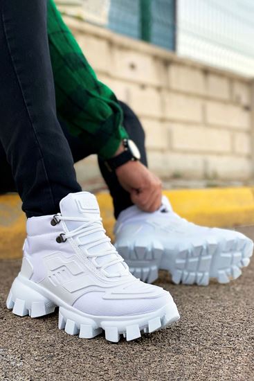 Beyaz Dozer Taban Unisex Günlük Spor Bot