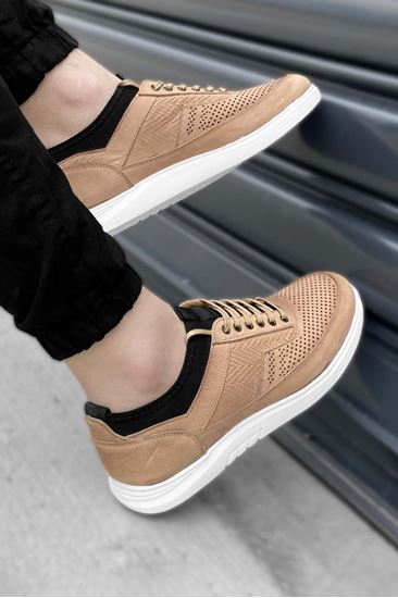 Kum Delikli Model Bağcıklı Hakiki Deri Erkek Spor Ayakkabı