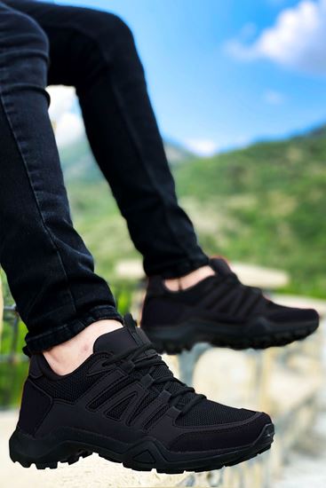 Siyah File Yazlık Erkek Trekking Ayakkabı