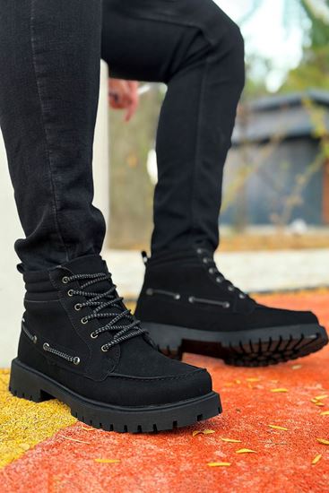 Siyah Süet Retro Erkek Klasik Bot