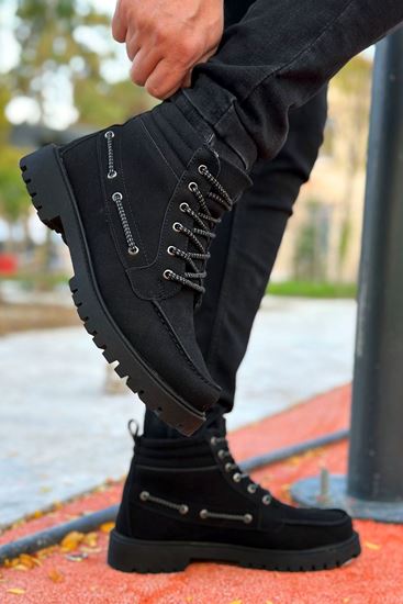 Siyah Süet Retro Erkek Klasik Bot