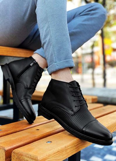 Siyah Klasik Chelsea Hakiki Deri Erkek Bot 