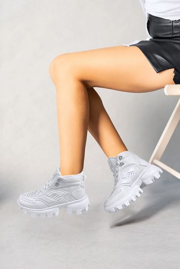 Beyaz Dozer Taban Unisex Günlük Spor Bot