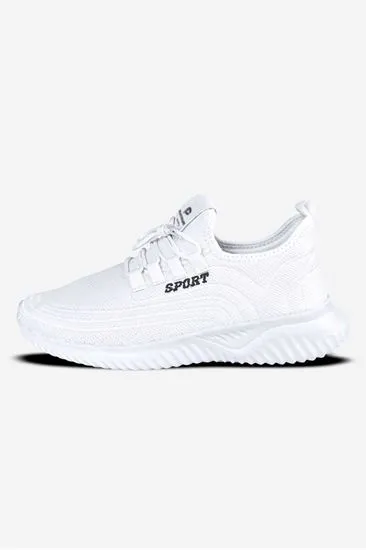 Beyaz Triko Spor Ayakkabı 