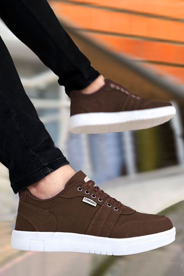 Kahve Keten Kot Kumaş Casual Erkek Spor Ayakkabı