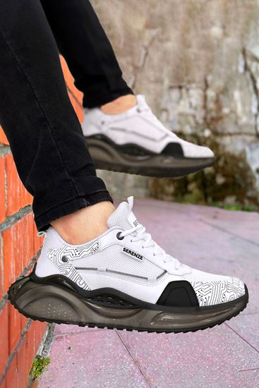 Beyaz Soft Dijital Erkek Spor Ayakkabı