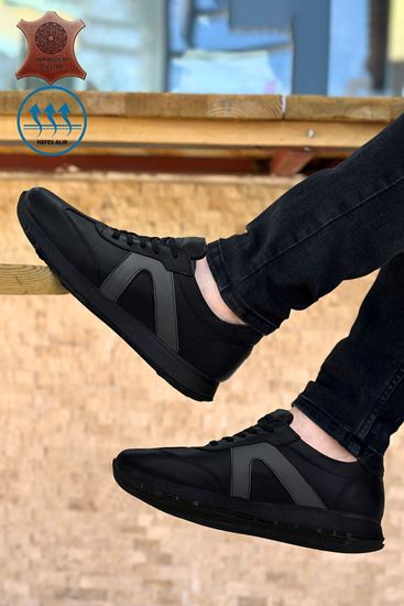 Siyah Vector Hakiki Deri Erkek Spor Ayakkabı