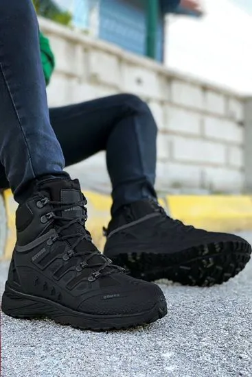 Siyah Füme Su Geçirmez Erkek Trekking Bot 