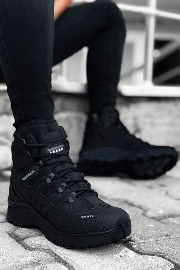 Siyah Füme Su Geçirmez Erkek Trekking Bot