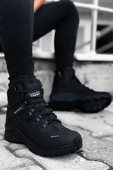 Siyah Füme Su Geçirmez Erkek Trekking Bot