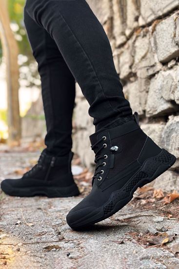 Siyah Dust Erkek Postal Fermuarsız Bot