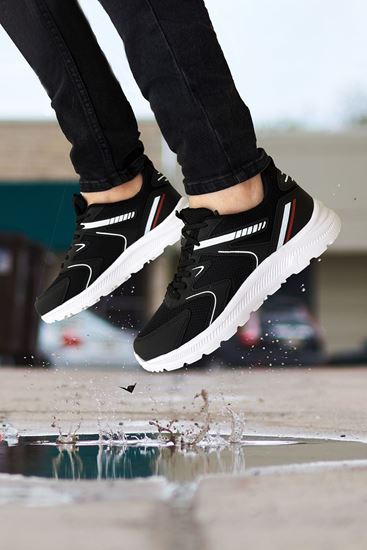 Siyah Beyaz Runner Erkek Spor Ayakkabı