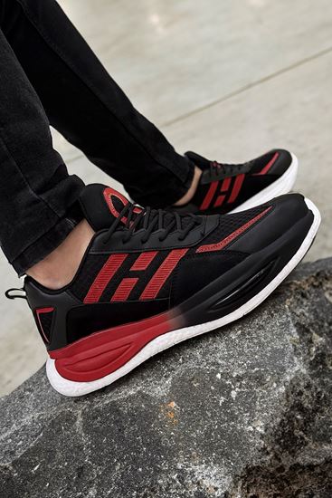 Siyah Kırmızı Tech Ultra Soft Erkek Spor Ayakkabı