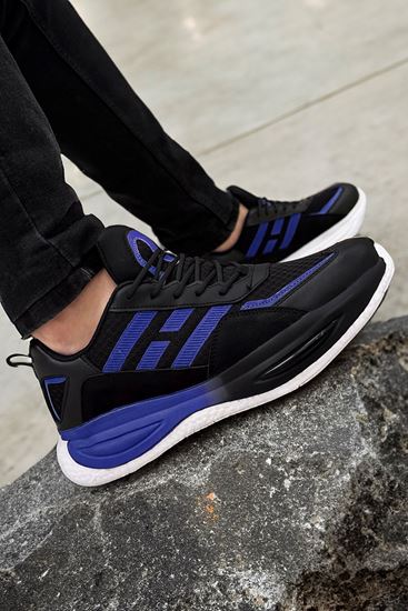 Siyah Mavi Tech Ultra Soft Erkek Spor Ayakkabı