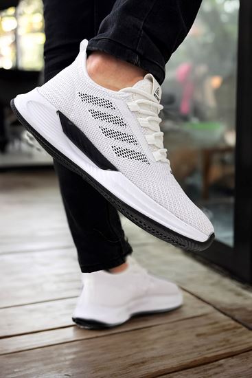 Beyaz Boost Desenli Erkek Spor Ayakkabı